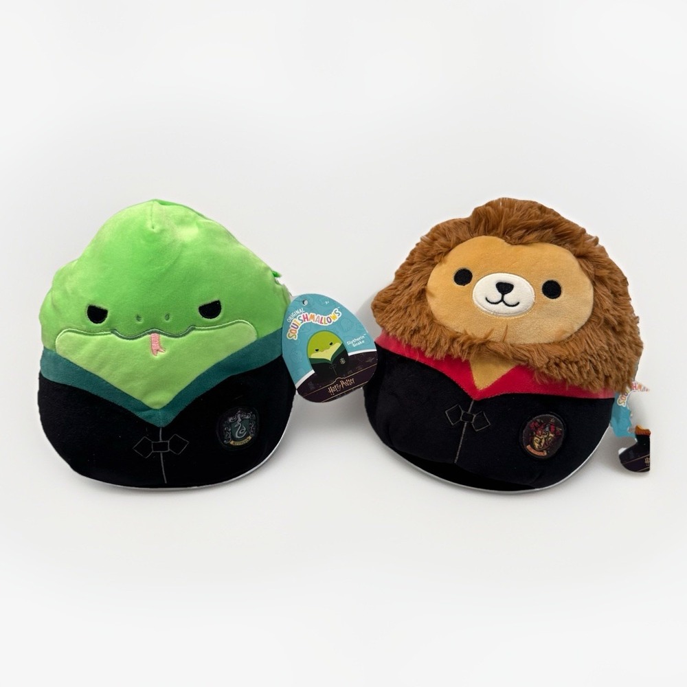 NEW Squishmallows Harry‎ Potter 8" Set Of 2 Gryffindor Slytherin Collectibles